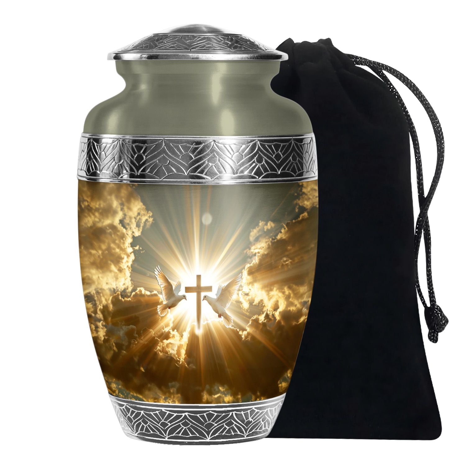 Dove Cross Cremation Urn for Adult Ashes - Cross Human Ashes Keepsake