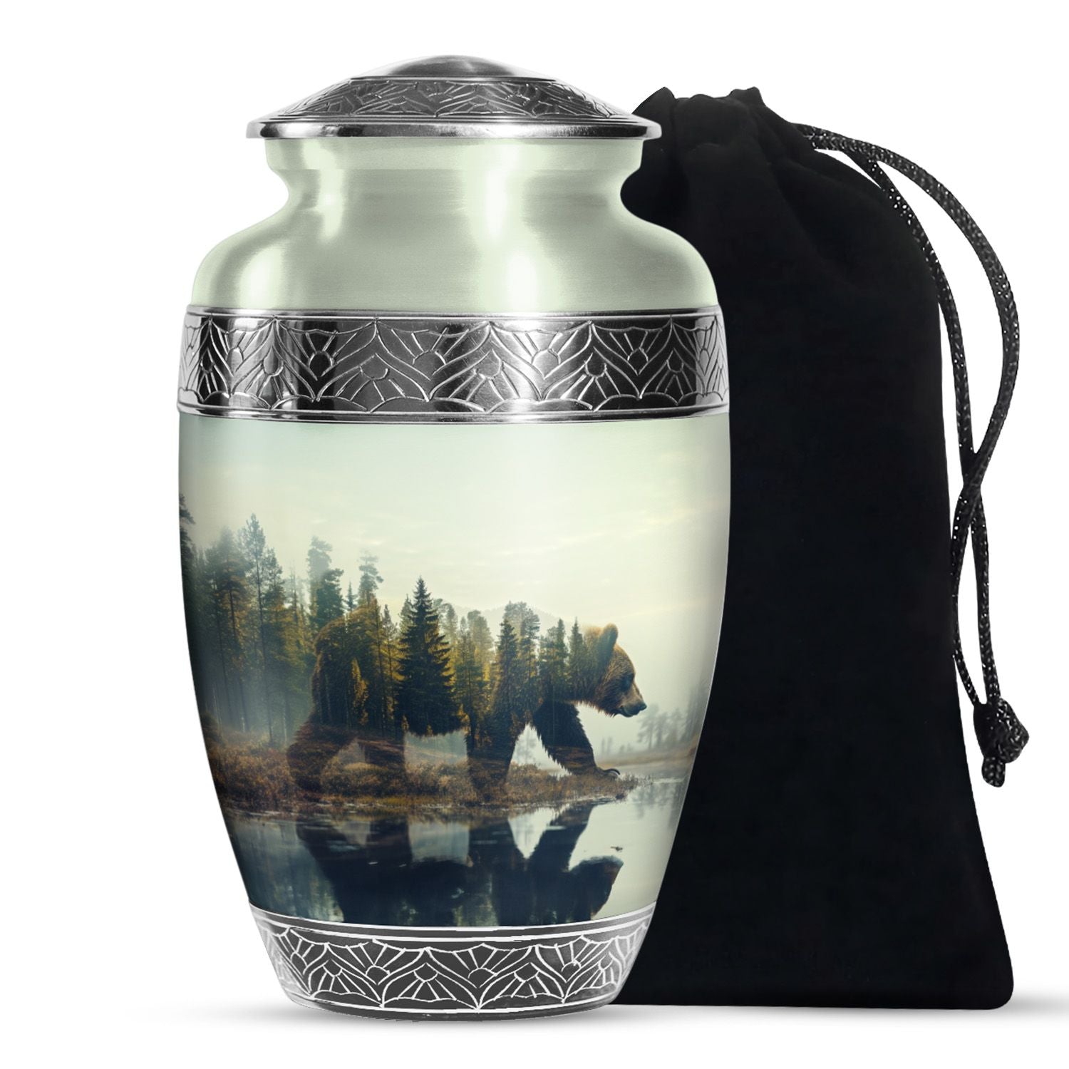 Bear Cremation Urn for Adults - Forest 10 Inch Urn For Adult Male & Female