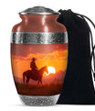 Cowboy Sunset Cremation Urn For Funeral – Western Horseback Memorial Urn