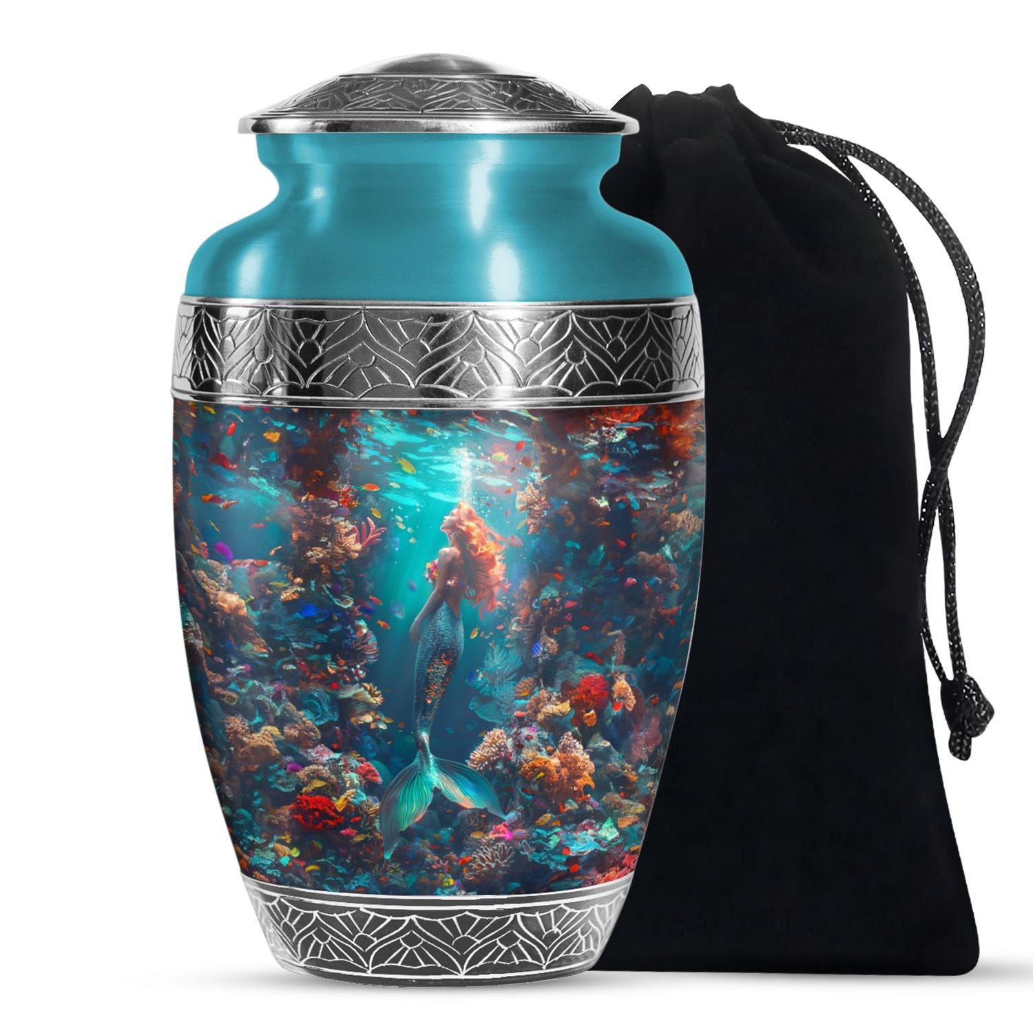Mermaid Cremation Urn for Adults - Underwater Funeral Urns For Human Ashes