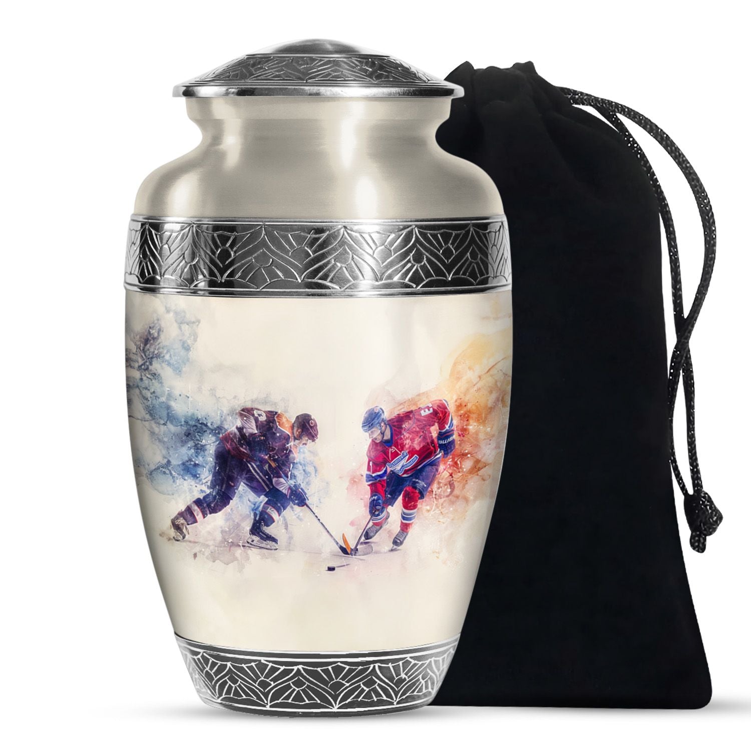 Ice Hockey Cremation Urn for Adult Ashes - Sports Cremation Keepsake Urn