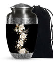 White Rose Funeral Adult Urn –  Flower Cremation Urn for Human Ashes