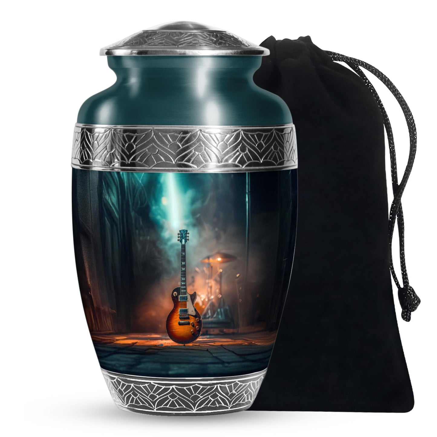 Personalized Guitar Keepsake Urn for Human Ashes - 3-inch, 3 cu in - Yatskia