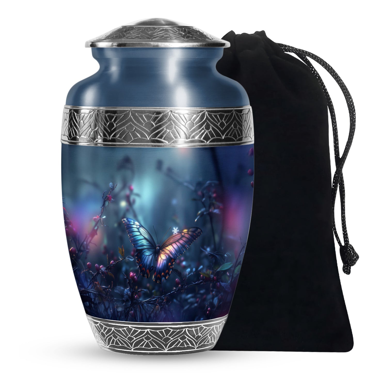 Personalized Butterfly Cremation Urn for Human Ashes - 10-inch, 200 cu in - Yatskia