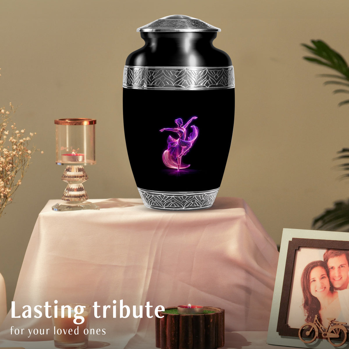 Bear Urn for Human Ashes, Bear Walking Through Forest By Water, Cremation Urn
