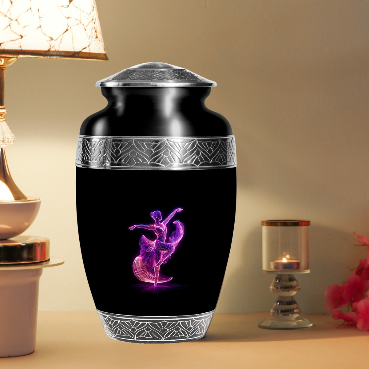 Bear Urn for Human Ashes, Bear Walking Through Forest By Water, Cremation Urn