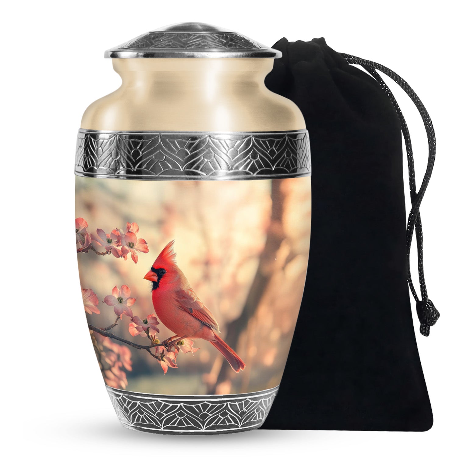 Cardinal Bird Memorial Urn for Ashes - Urns For Burial In Ground