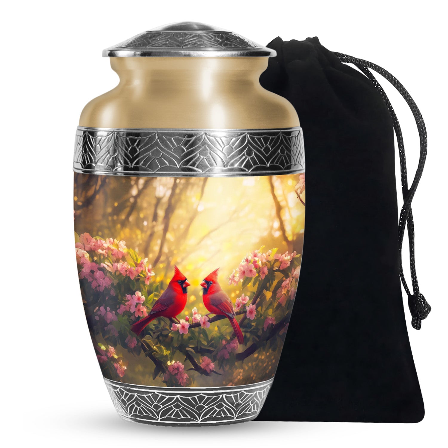 Red Cardinal Bird Cremation Urn – Peaceful Nature Urns For Ashes Large