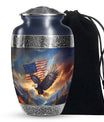 Eagle Cremation Urn for Ashes - American Flag Patriotic Memorial Ashes Keepsake