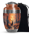 Deer Cremation Urn For Mom – Autumn Forest Tribute Urn For Female