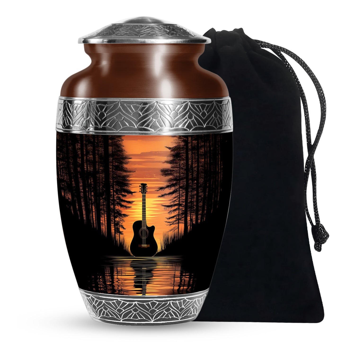 Guitar Urn For Ashes For Women - Sunset Cremation Urns For Adult Human