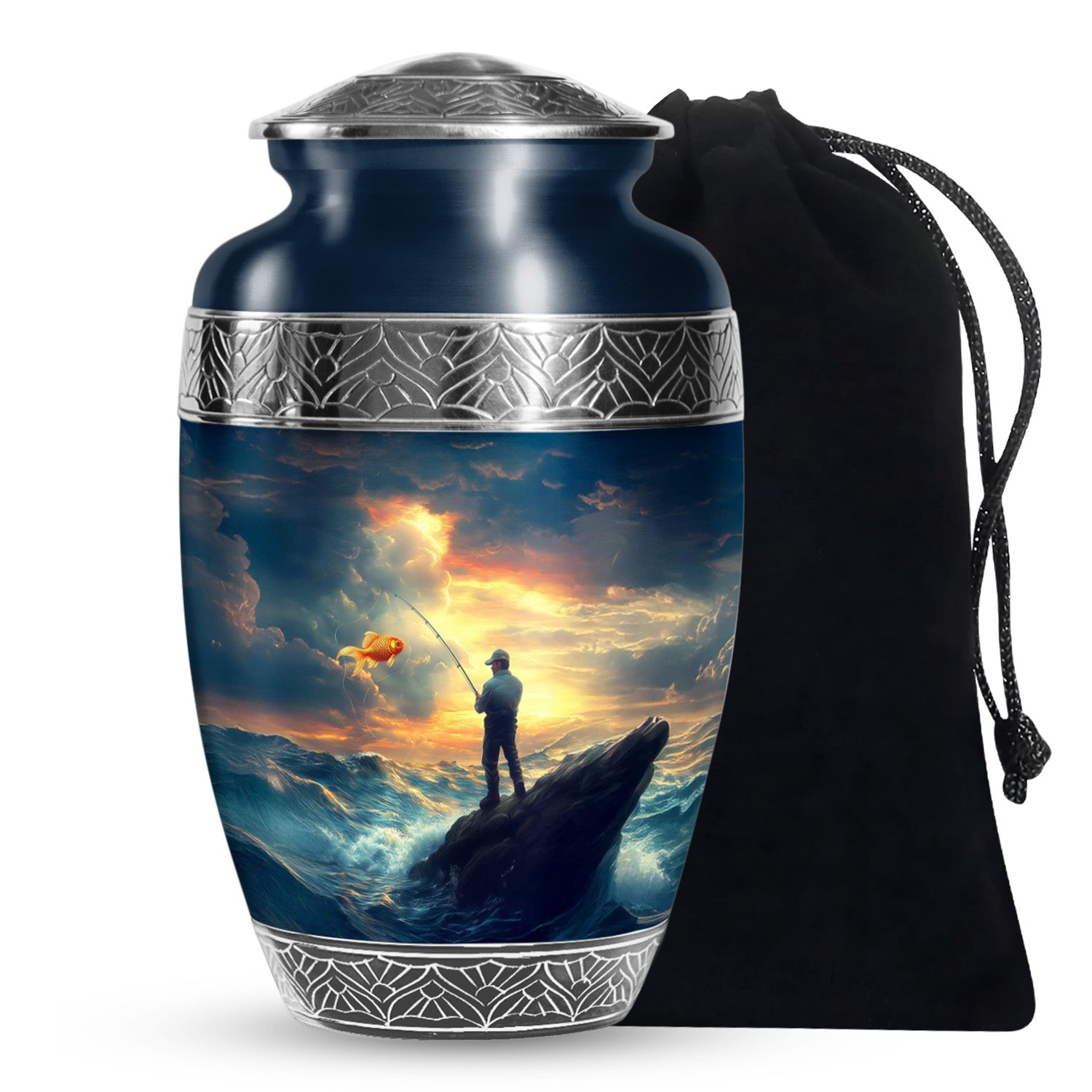 Fisherman Urn for Ashes – Sunset Cremation Urn Adult Large