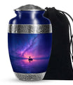 Fishing Cremation Ashes Urns Combo – Starry Night Purple Urn for Adult Human Ashes