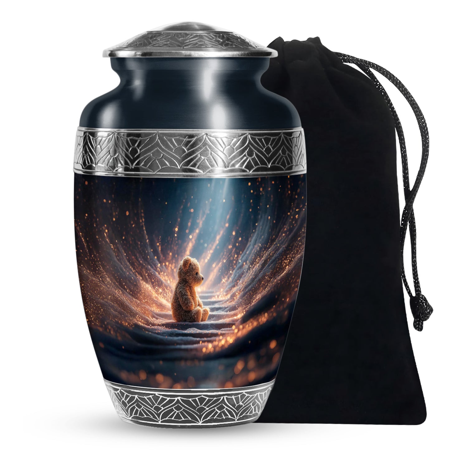 Personalized Bear Cremation Urn for Human Ashes - 10-inch, 200 cu in - Yatskia