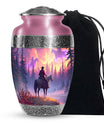 Large Cowboy Horse Cremation Urn for Adult Ashes - Pink Urn For Cremation Ashes