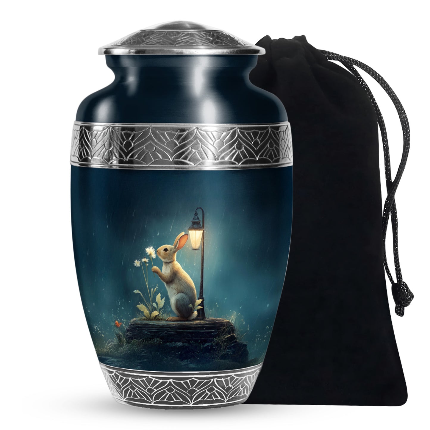 White Personalized Rabbit Cremation Urn for Pet Ashes - Yatskia