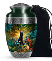 Black Cat Cremation Urn for Human Ashes - Colorful Butterflies Memorial Urn