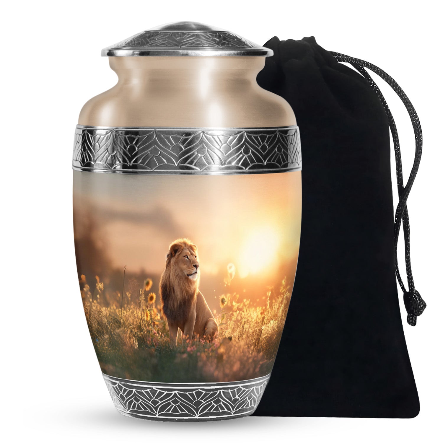 Lion Cremation Urn for Ashes - Lion Funeral Urn for Men Ashes