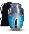 Penguin Large Cremation Urns - Blue Urn For Adult Male & Female