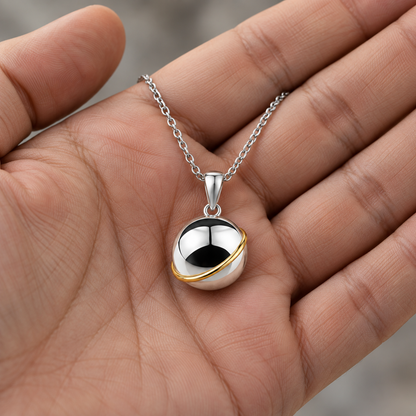 Two-Tone Orb Memorial Pendant Necklace
