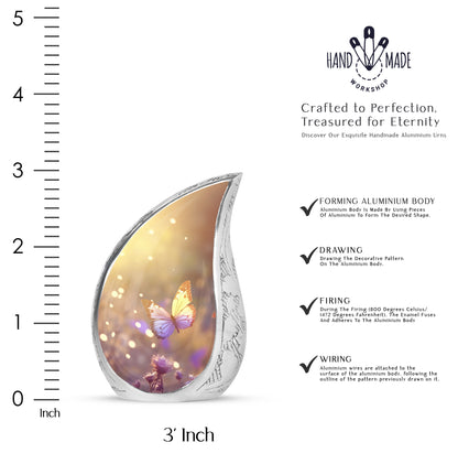 Purple Personalized Butterfly Cremation Urn for Human Ashes - Yatskia