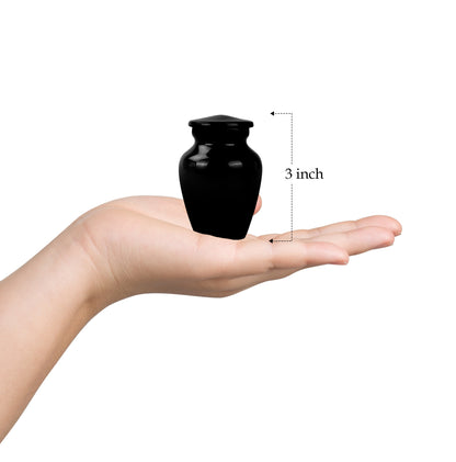 Black Memorial Urn for Loved One Cremation Keepsake