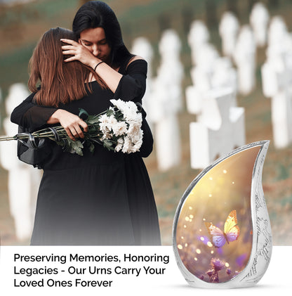 Purple Personalized Butterfly Cremation Urn for Human Ashes - Yatskia