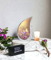 purple Butterfly & flower Urn - Sunset Memorial Urn For Funeral