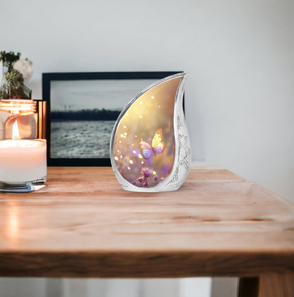 Purple Personalized Butterfly Cremation Urn for Human Ashes - Yatskia