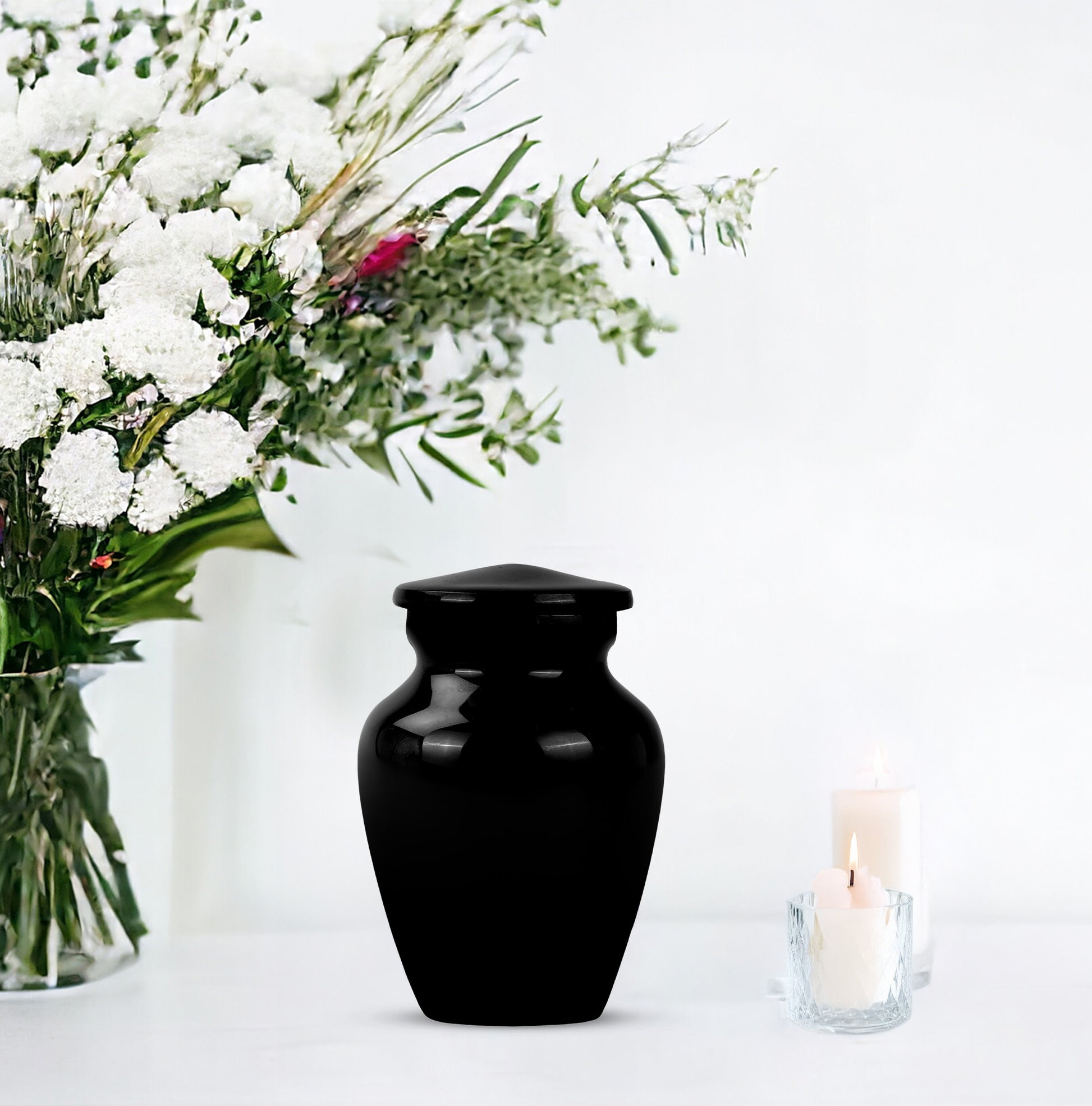 Black Personalized Urn - Beautifully Handcrafted Urns For Human Ashes