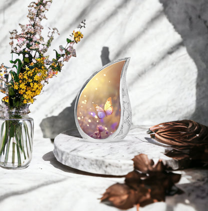 Purple Personalized Butterfly Cremation Urn for Human Ashes - Yatskia