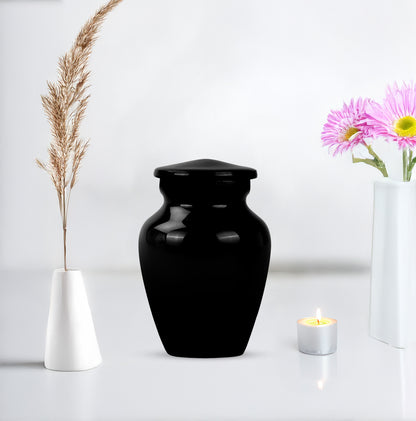 Black Memorial Urn for Loved One Cremation Keepsake