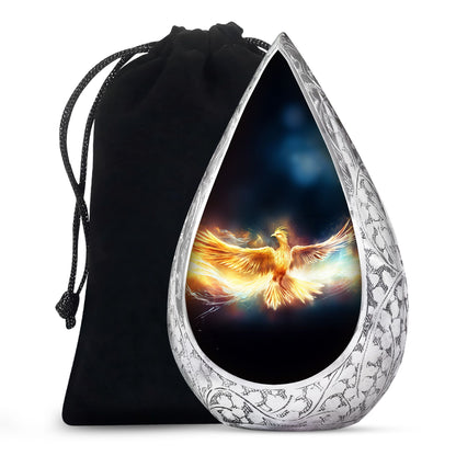 Phoenix Metal Cremation Urn for Men - Custom Unique Funeral Urn for Human Ashes