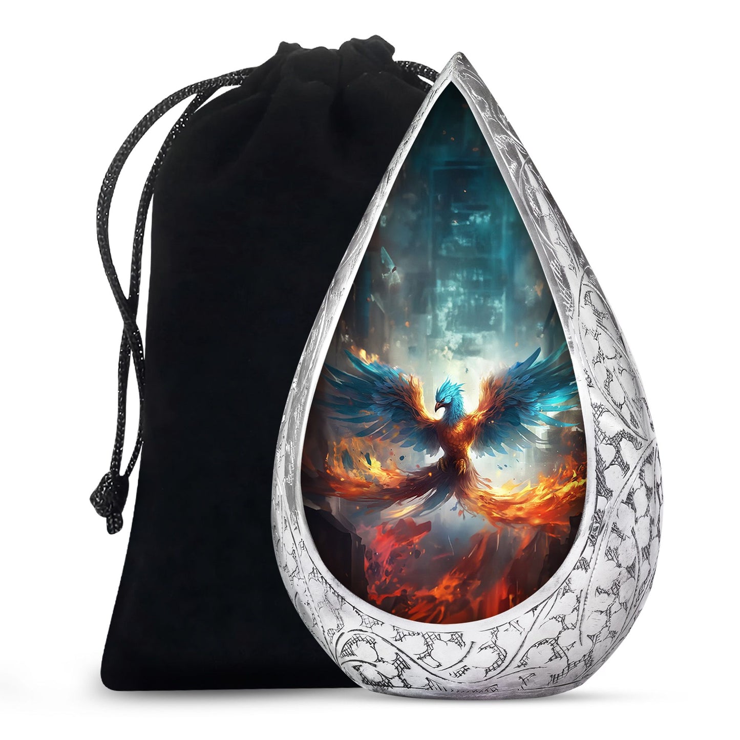 Elegant Phoenix Metal Cremation Urn for Human Ashes - Urn for Men