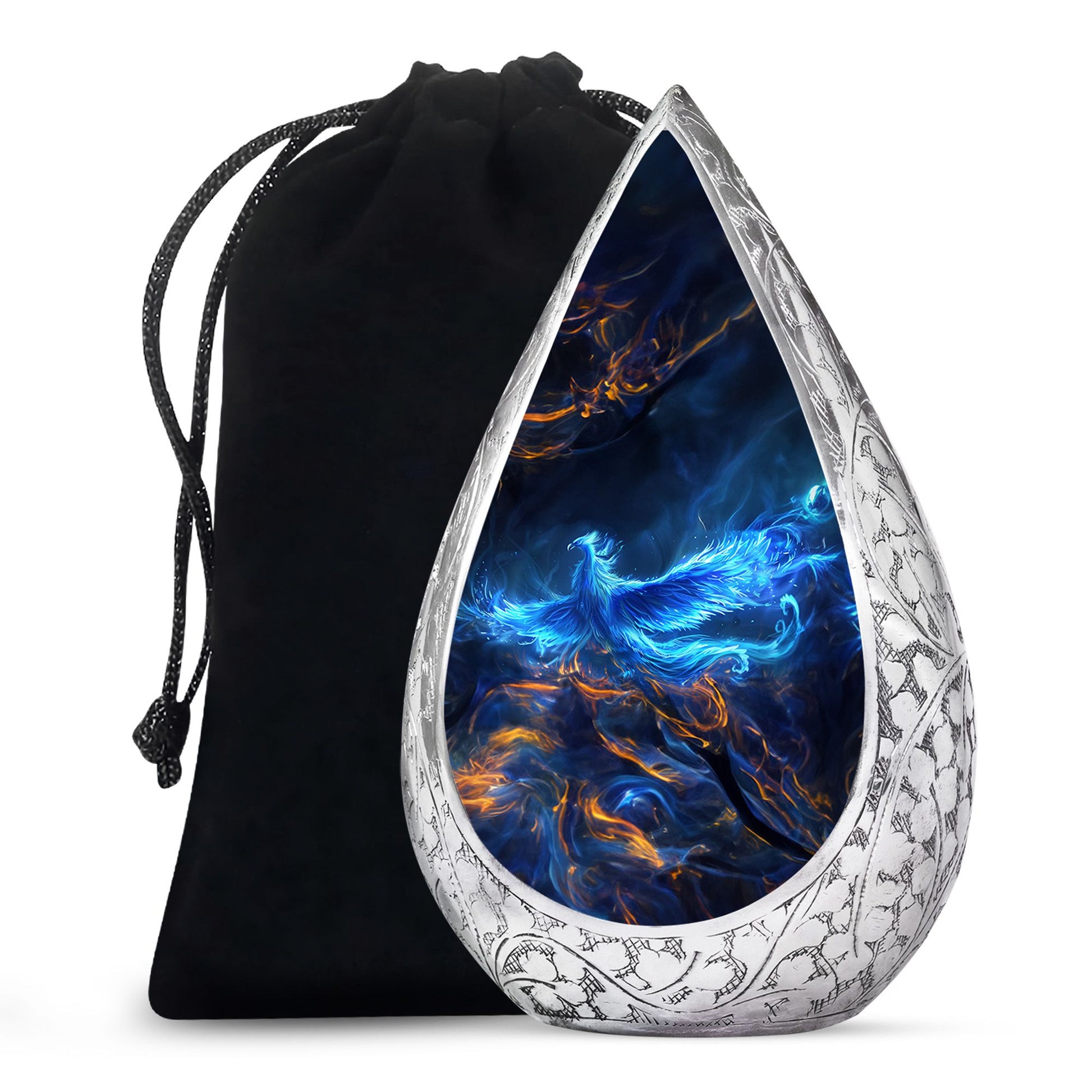 Blue Phoenix Cremation Urn - Keepsake Urns For Men and Women