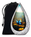 Majestic Blue Butterfly Ashes Urn - Funeral Urn For Cremation