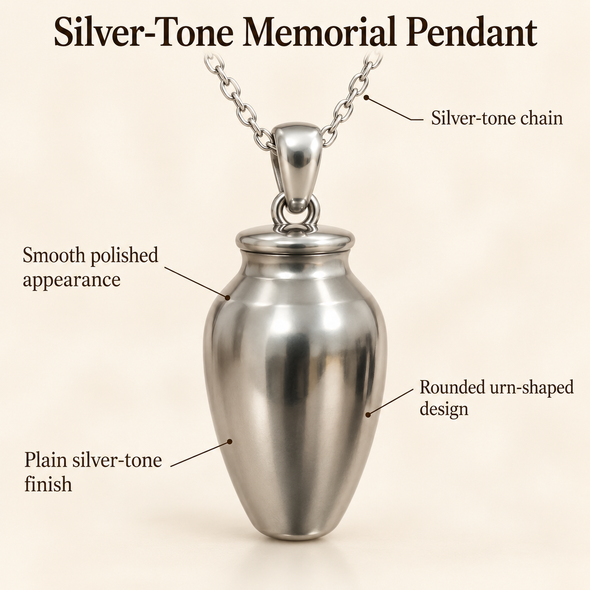 Mini Cremation Urn Pendant for Ashes | Memorial Keepsake Necklace