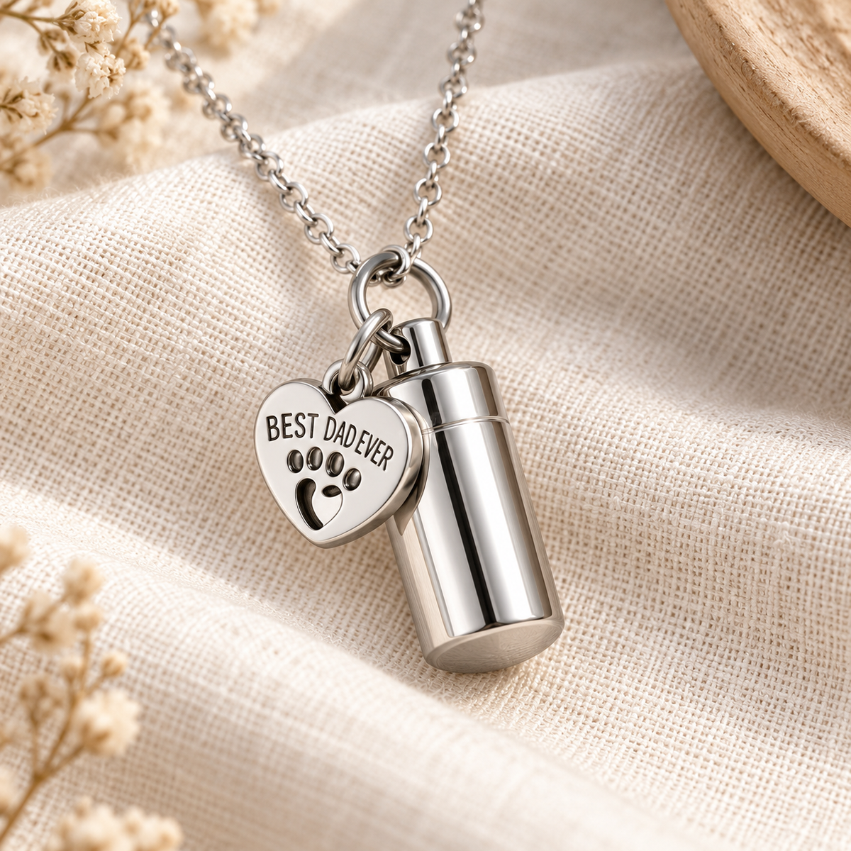 Dad Keepsake Necklace for Ashes | Memorial Urn Pendant