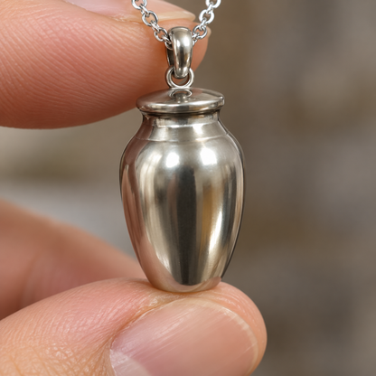 Mini Cremation Urn Pendant for Ashes | Memorial Keepsake Necklace