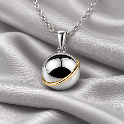 Two-Tone Orb Memorial Pendant Necklace