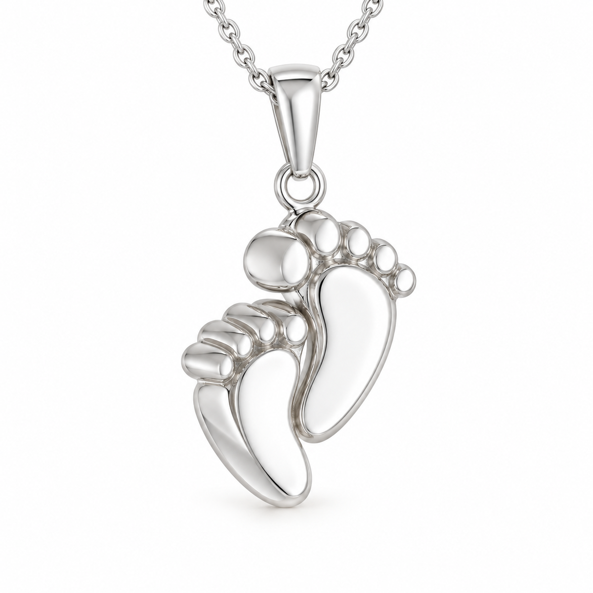 Baby Footprints Memorial Urn Necklace for Ashes