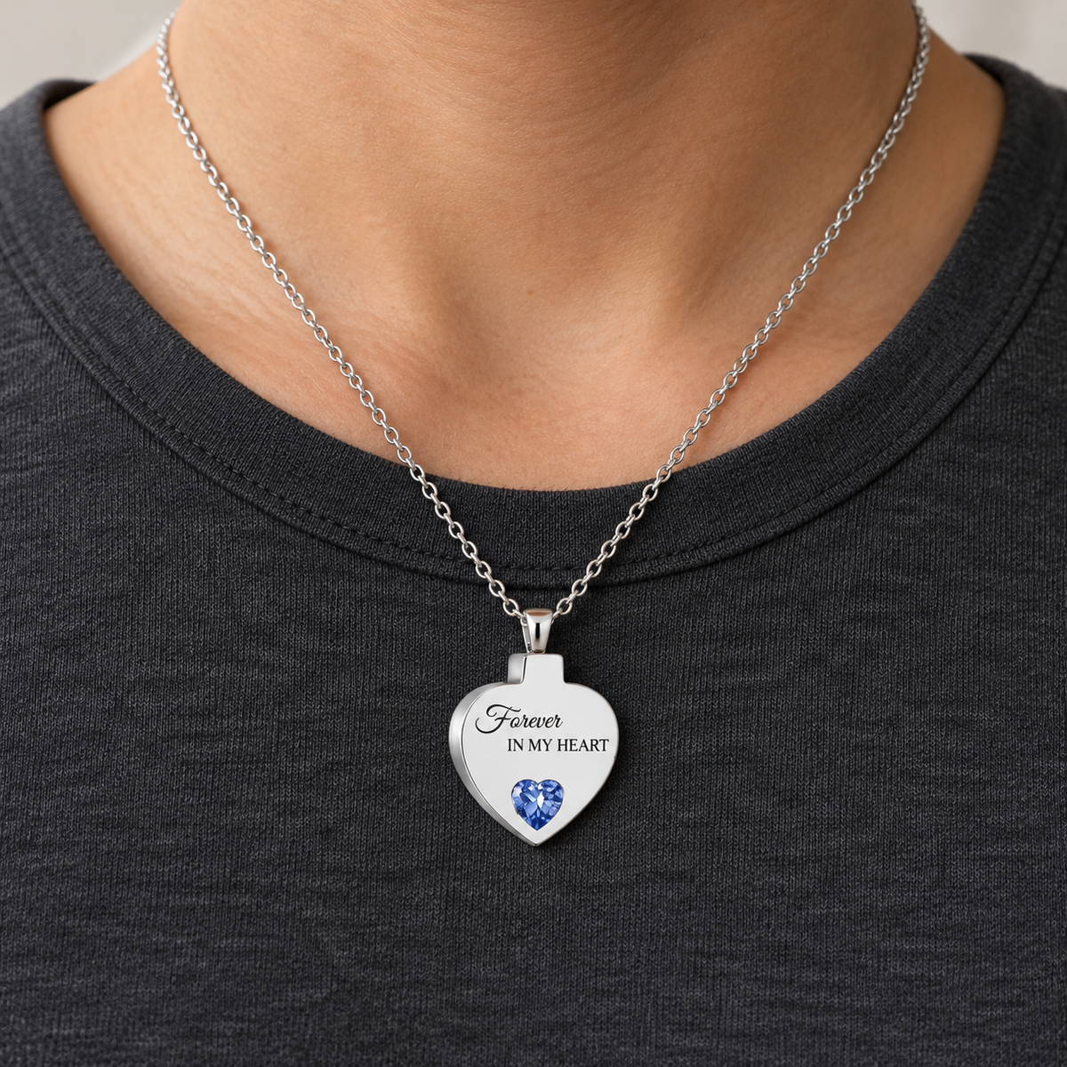 Forever in My Heart Memorial Pendant Necklace