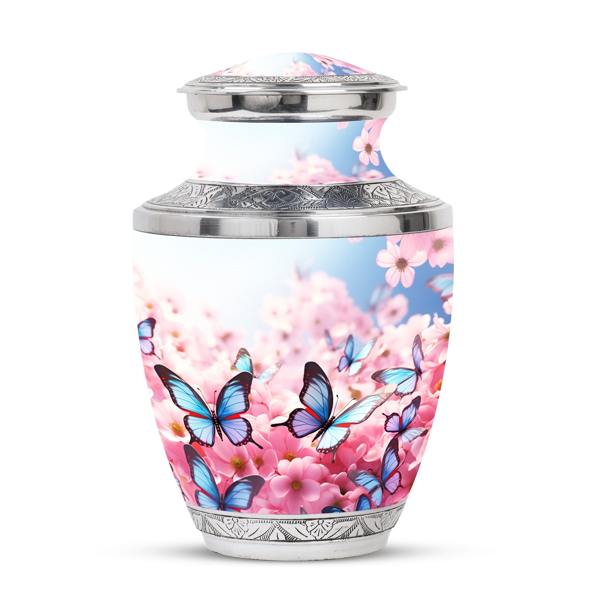 Blue Butterfly Urn for Ashes - Quality Funeral Ashes Container ...