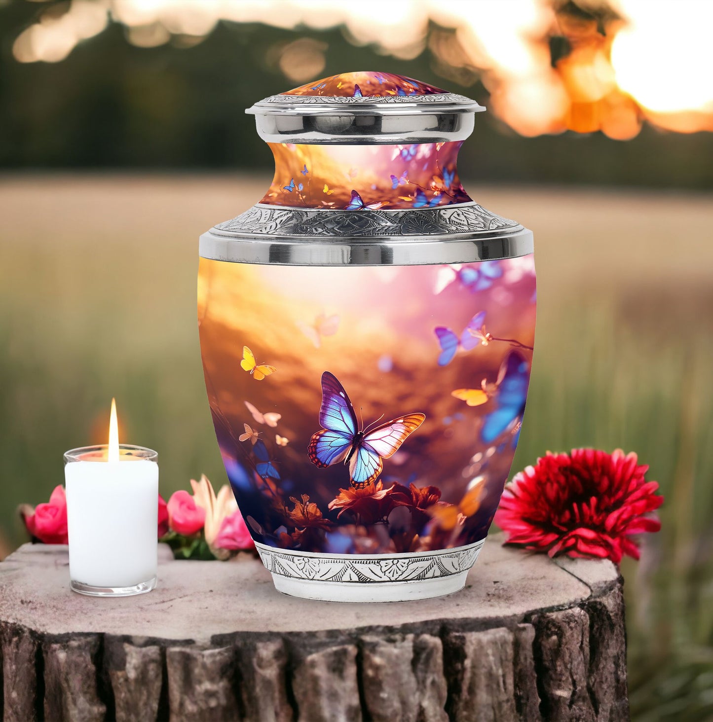 Unique butterfly urn designed for human ashes, ideal for adult cremation
