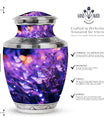 Purple Butterfly Cremation Urn for adult ashes, ideal for both men and women