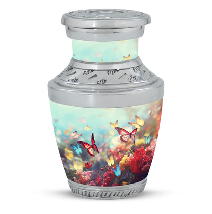 Colorful Butterflies urn for human ashes