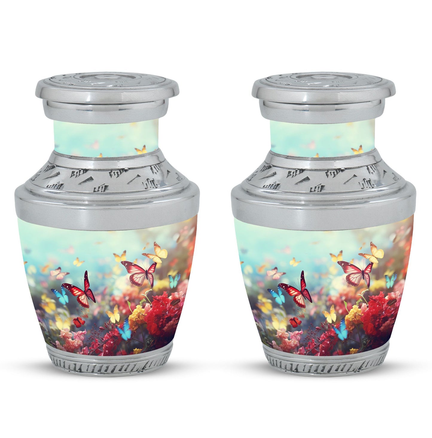 Colorful Butterflies urn for human ashes