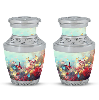 Colorful Butterflies urn for human ashes