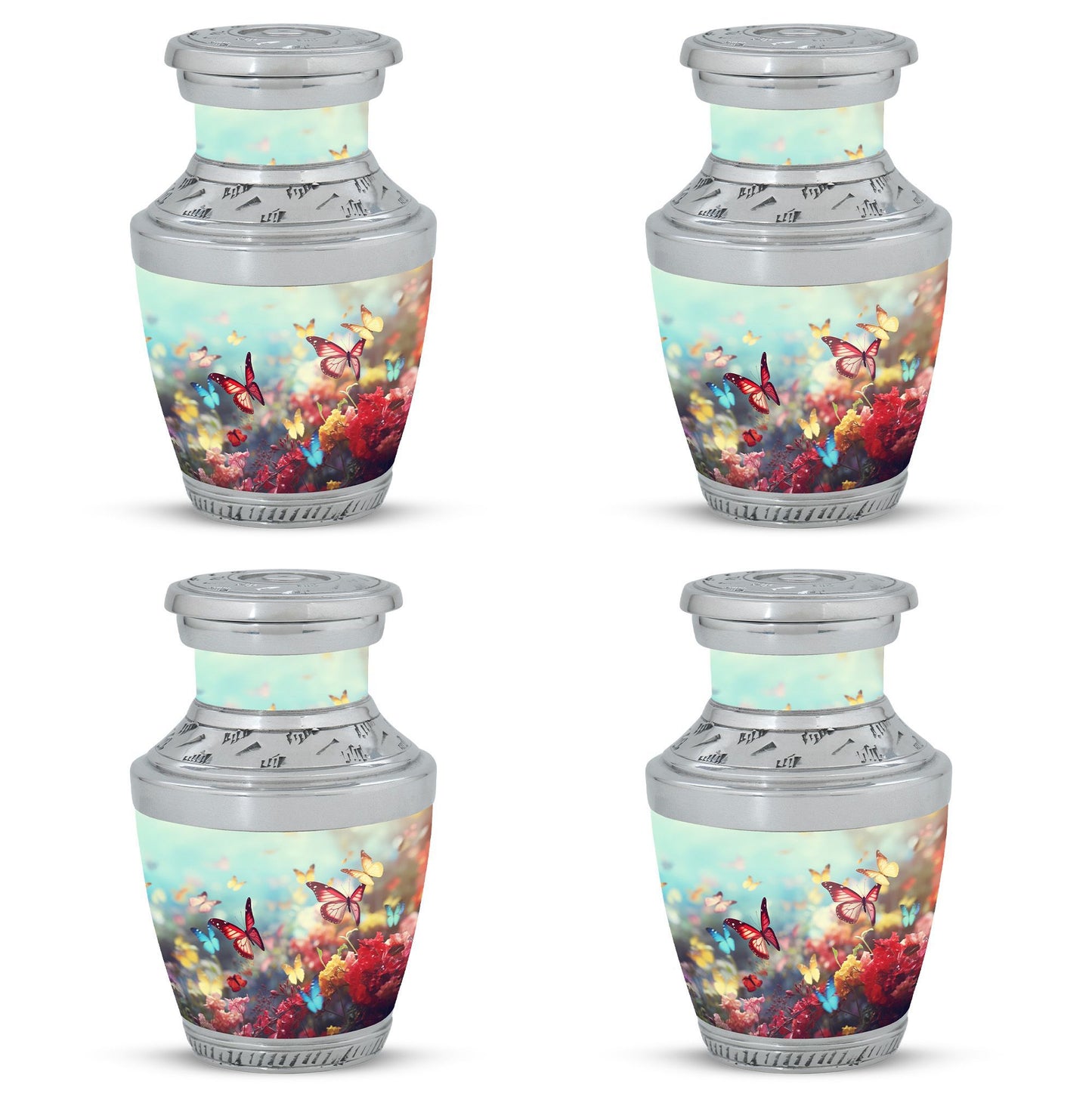 Colorful Butterflies urn for human ashes