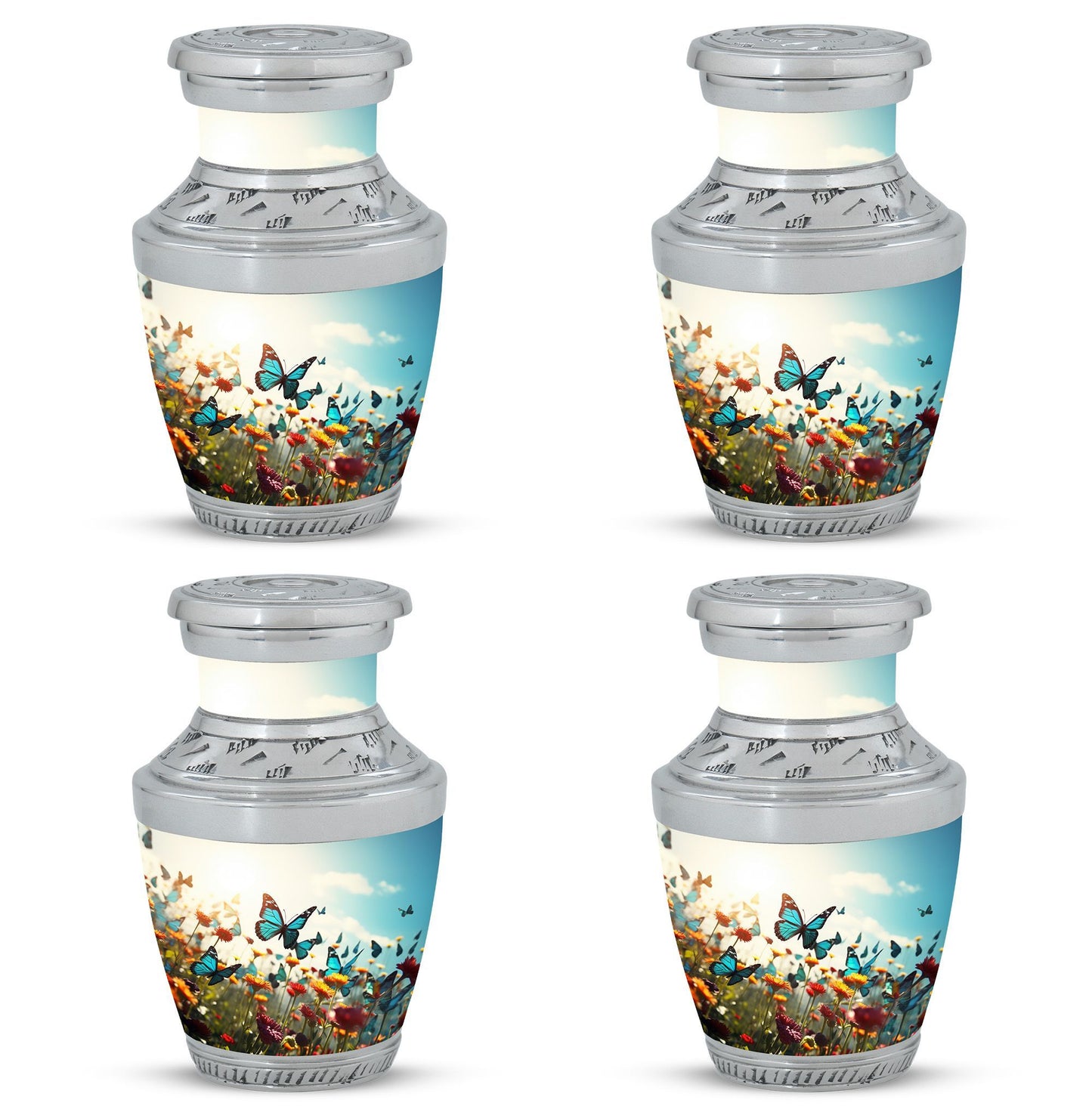 3 inch Classic Butterfly Aluminium Urn for Cremation Ashes